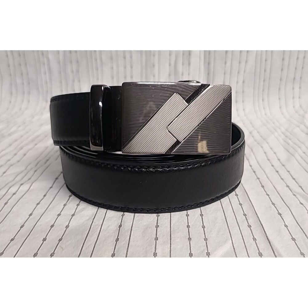 Comfort Click Belt Men Leather Adjustable Fit Leather Black  36-50 waist Casual